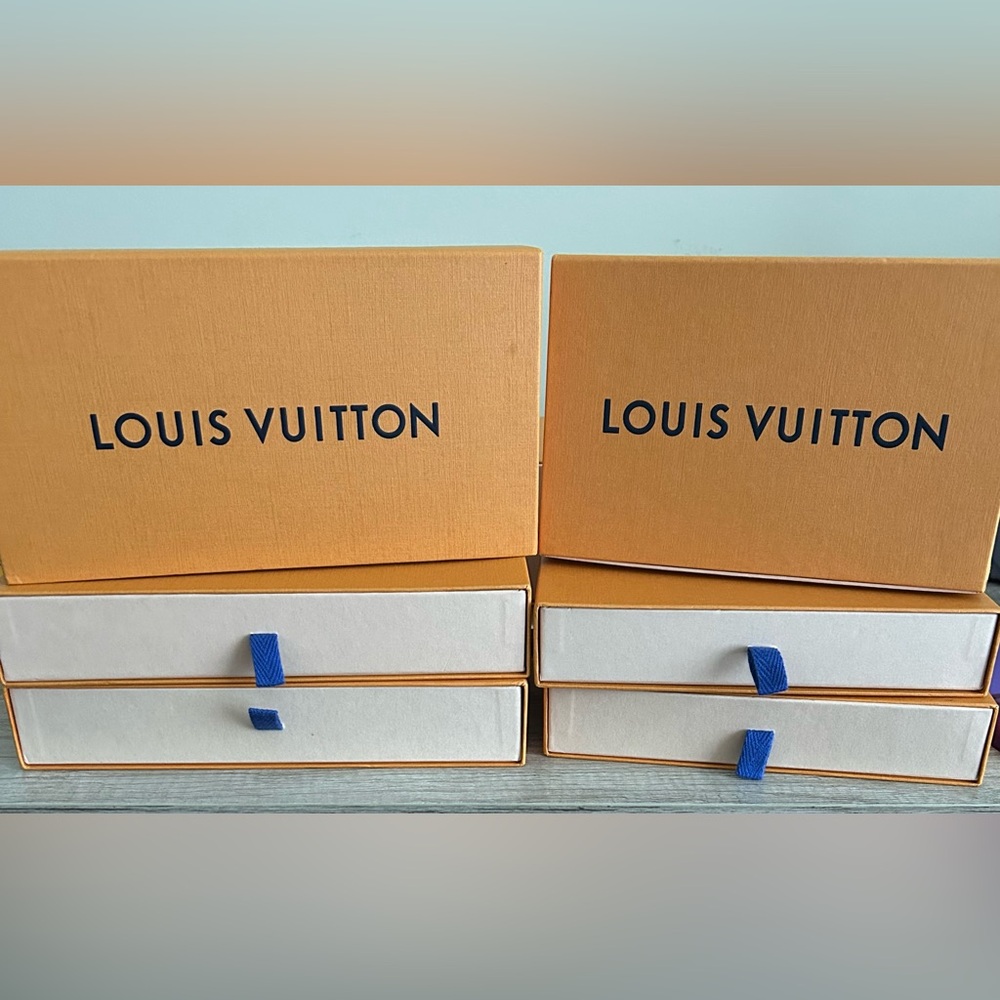 Authentic Louis Vuitton Small Medium Wallet Keychain Bracelet Orange Empty Box